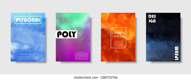 Triangle polygonal abstract background. Colorful gradient design. Low poly shape banner. Vector illustration