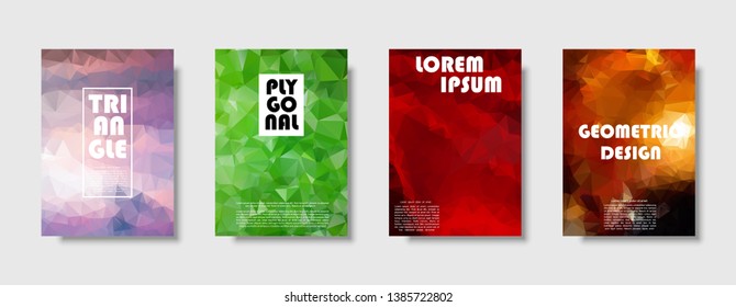 Triangle polygonal abstract background. Colorful gradient design. Low poly shape banner. Vector illustration