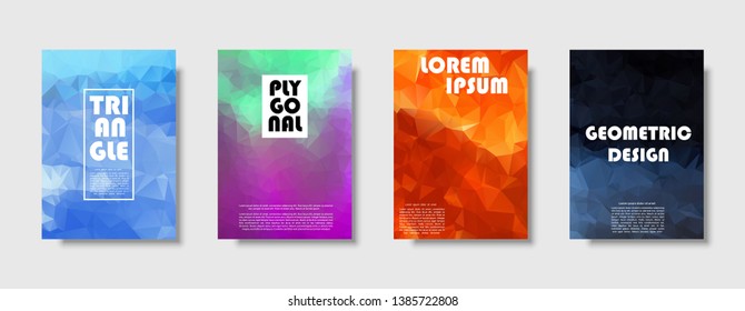 Triangle polygonal abstract background. Colorful gradient design. Low poly shape banner. Vector illustration