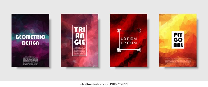 Triangle polygonal abstract background. Colorful gradient design. Low poly shape banner. Vector illustration