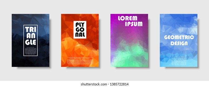 Triangle polygonal abstract background. Colorful gradient design. Low poly shape banner. Vector illustration