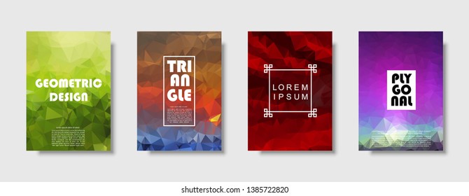 Triangle polygonal abstract background. Colorful gradient design. Low poly shape banner. Vector illustration