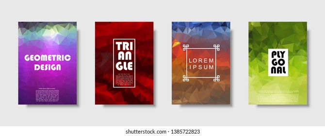 Triangle polygonal abstract background. Colorful gradient design. Low poly shape banner. Vector illustration