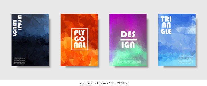 Triangle polygonal abstract background. Colorful gradient design. Low poly shape banner. Vector illustration