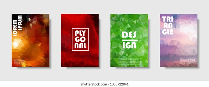 Triangle polygonal abstract background. Colorful gradient design. Low poly shape banner. Vector illustration