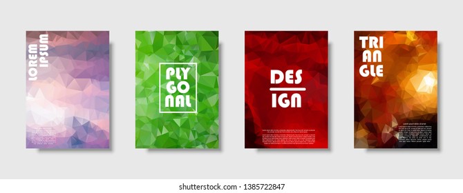 Triangle polygonal abstract background. Colorful gradient design. Low poly shape banner. Vector illustration