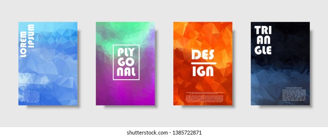 Triangle polygonal abstract background. Colorful gradient design. Low poly shape banner. Vector illustration
