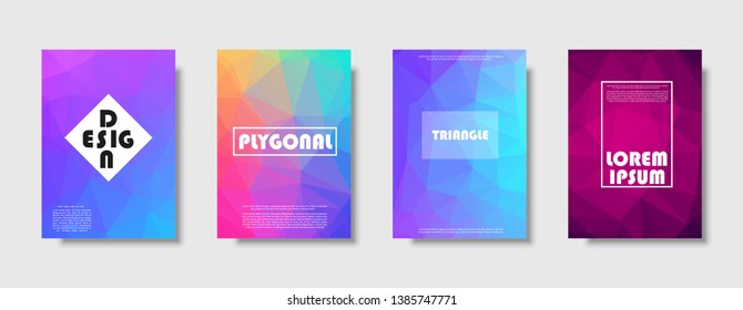 Triangle polygonal abstract background. Colorful gradient design. Low poly shape banner. Vector illustration
