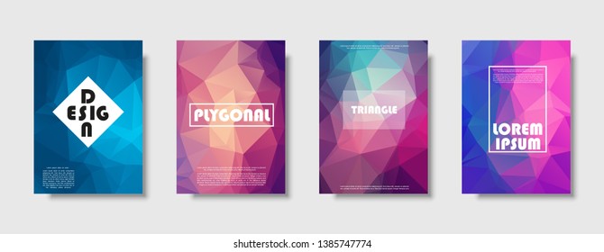 Triangle polygonal abstract background. Colorful gradient design. Low poly shape banner. Vector illustration