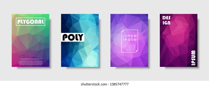 Triangle polygonal abstract background. Colorful gradient design. Low poly shape banner. Vector illustration