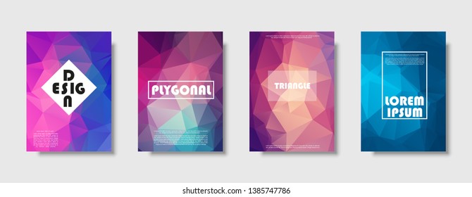 Triangle polygonal abstract background. Colorful gradient design. Low poly shape banner. Vector illustration