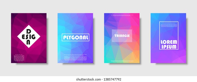 Fondo abstracto poligonal triangular. Diseño de degradado colorido. Banner con forma de poste bajo. Ilustración del vector