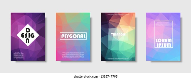 Triangle polygonal abstract background. Colorful gradient design. Low poly shape banner. Vector illustration