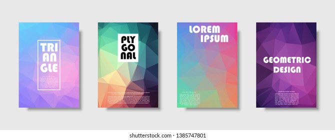 Triangle polygonal abstract background. Colorful gradient design. Low poly shape banner. Vector illustration