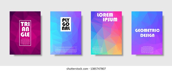 Triangle polygonal abstract background. Colorful gradient design. Low poly shape banner. Vector illustration