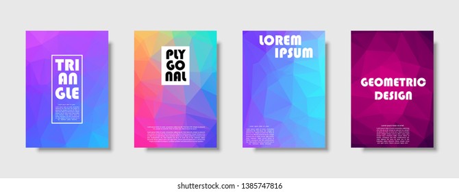 Triangle polygonal abstract background. Colorful gradient design. Low poly shape banner. Vector illustration
