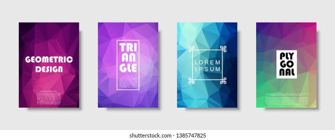 Triangle polygonal abstract background. Colorful gradient design. Low poly shape banner. Vector illustration