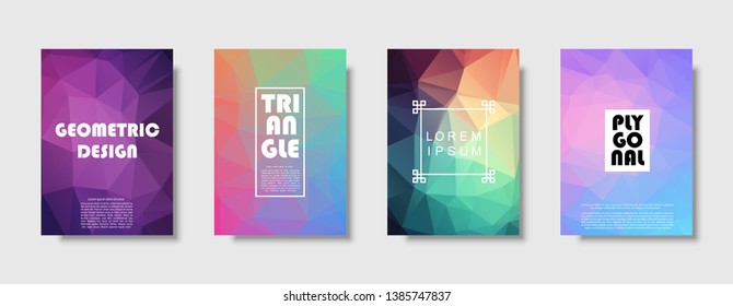 Triangle polygonal abstract background. Colorful gradient design. Low poly shape banner. Vector illustration