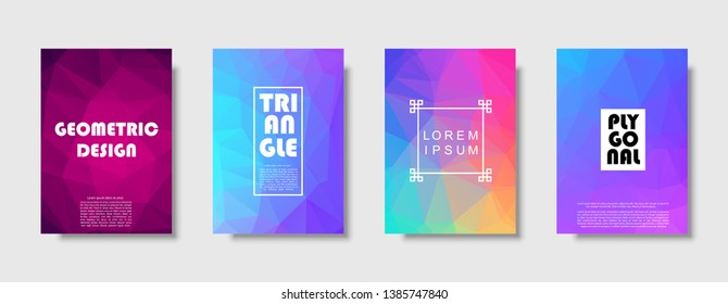 Fondo abstracto poligonal triangular. Diseño de degradado colorido. Banner con forma de poste bajo. Ilustración del vector