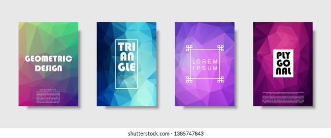 Triangle polygonal abstract background. Colorful gradient design. Low poly shape banner. Vector illustration