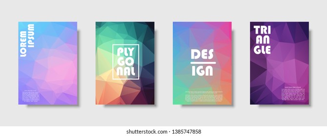 Triangle polygonal abstract background. Colorful gradient design. Low poly shape banner. Vector illustration