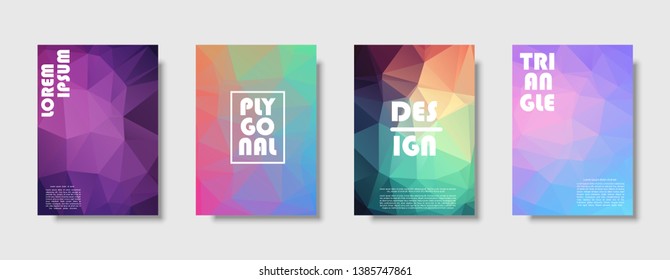 Triangle polygonal abstract background. Colorful gradient design. Low poly shape banner. Vector illustration