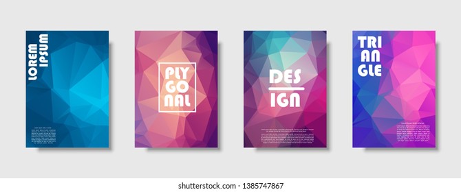 Triangle polygonal abstract background. Colorful gradient design. Low poly shape banner. Vector illustration