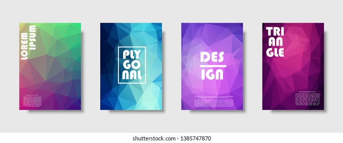 Triangle polygonal abstract background. Colorful gradient design. Low poly shape banner. Vector illustration
