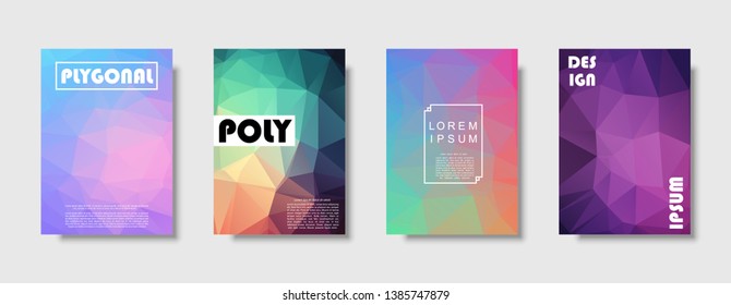 Triangle polygonal abstract background. Colorful gradient design. Low poly shape banner. Vector illustration