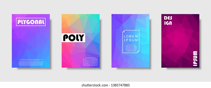 Triangle polygonal abstract background. Colorful gradient design. Low poly shape banner. Vector illustration