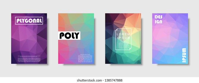 Triangle polygonal abstract background. Colorful gradient design. Low poly shape banner. Vector illustration