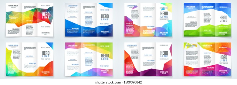triangle polygonal abstract brochure booklet bundle design set star texture colourful abstract technology colorful digital performance modern business print beautiful set art concept creative flag pre