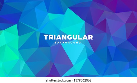 Triangle polygonal abstract geometric background. Colorful gradient design. Low poly shape banner. Vector illustration.