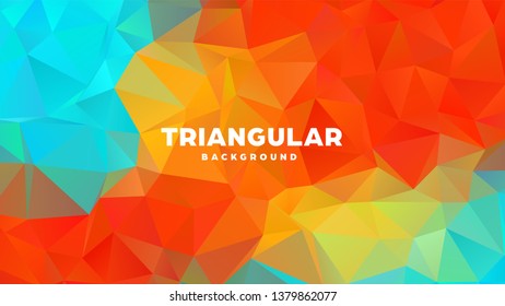 Triangle polygonal abstract geometric background. Colorful gradient design. Low poly shape banner. Vector illustration.