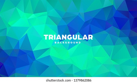 Triangle polygonal abstract geometric background. Colorful gradient design. Low poly shape banner. Vector illustration.