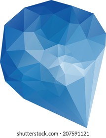 Triangle polygonal blue diamond vector design 