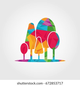 triangle polygonal geometrical tree logo template