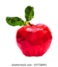 Triangle polygonal red Aplle vector  illustration