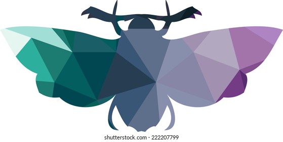 Triangle polygonal silhouette of butterfly,  vector illustration
