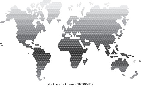 Triangle polygonal world map. Vector illustration eps 10.