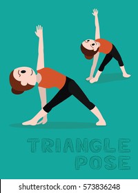 Triangle Pose Cartoon Vector Illustration