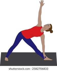 Triangle Pose Trikonasana Yoga Exercise Vector