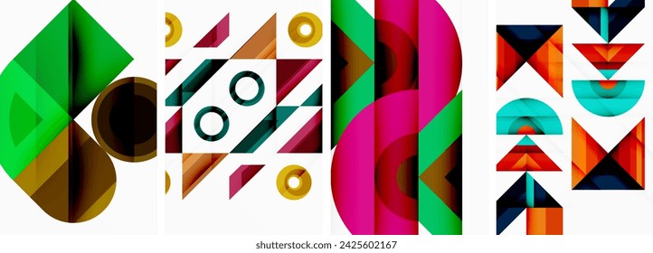 Triangle poster abstract background set for wallpaper, business card, cover, poster, banner, brochure, header, website