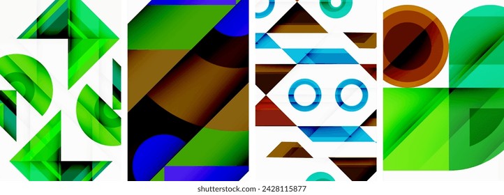 Triangle poster abstract background set for wallpaper, business card, cover, poster, banner, brochure, header, website