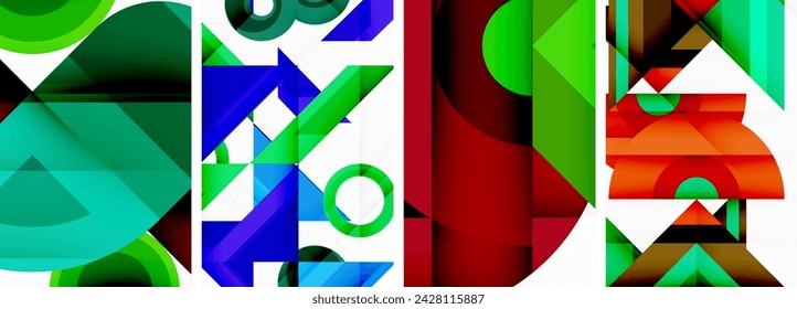 Conjunto de fondo abstracto de póster de triángulo para papel pintado, tarjeta de visita, cubierta, póster, banner, folleto, encabezado, sitio web