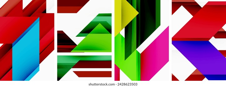 Triangle poster abstract background set for wallpaper, business card, cover, poster, banner, brochure, header, website