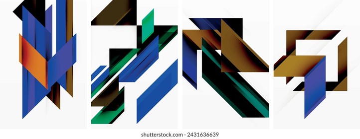 Triangle poster abstract background set for wallpaper, business card, cover, poster, banner, brochure, header, website