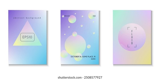 Triangle Poster. Aesthetic Hipster Placard. Elegant Elements. Minimal Design. Cyberpunk Modern Illustration. Abstract Background. Purple Holographic Set. Blue Triangle Poster
