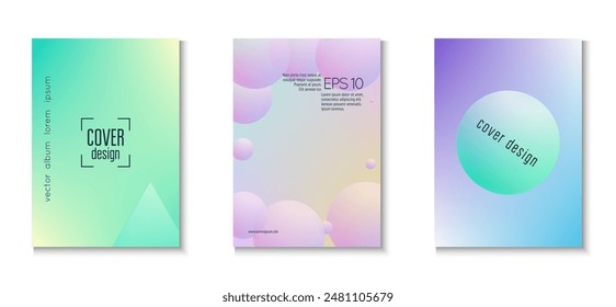 Triangle Poster. Aesthetic Modern Template. Gradient Design. Elegant Elements. Abstract Background. Blue Holographic Set. Geometric Vibrant Placard. Violet Triangle Poster