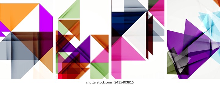 Triangle poster geometric background set